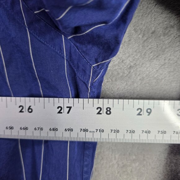 Mens Daniel Cremieux Blue & White Striped Shirt Button Up Long Sleeve Size XL - Picture 4 of 6